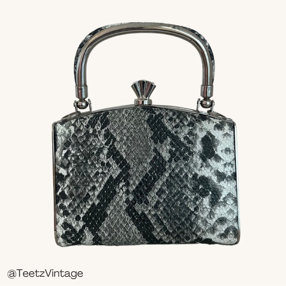 RETRO VINTAGE FAUX SNAKESKIN MINI PURSE - Picture 1 of 8
